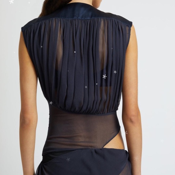 Christopher Esber Silk Drape Dress in Ink - Picture 5 of 7